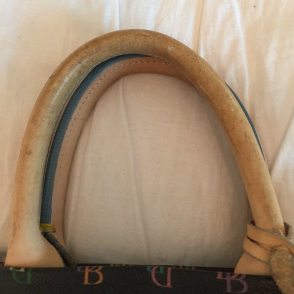 Vintage 90s Dooney & Bourke Colorful Signature Logo Tassel Handbag - Picture 2 of 12